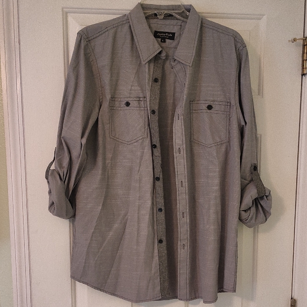 Gray Button-Up Shirt